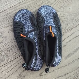 Black and Gray Water Shoes with Orange Accent-like New